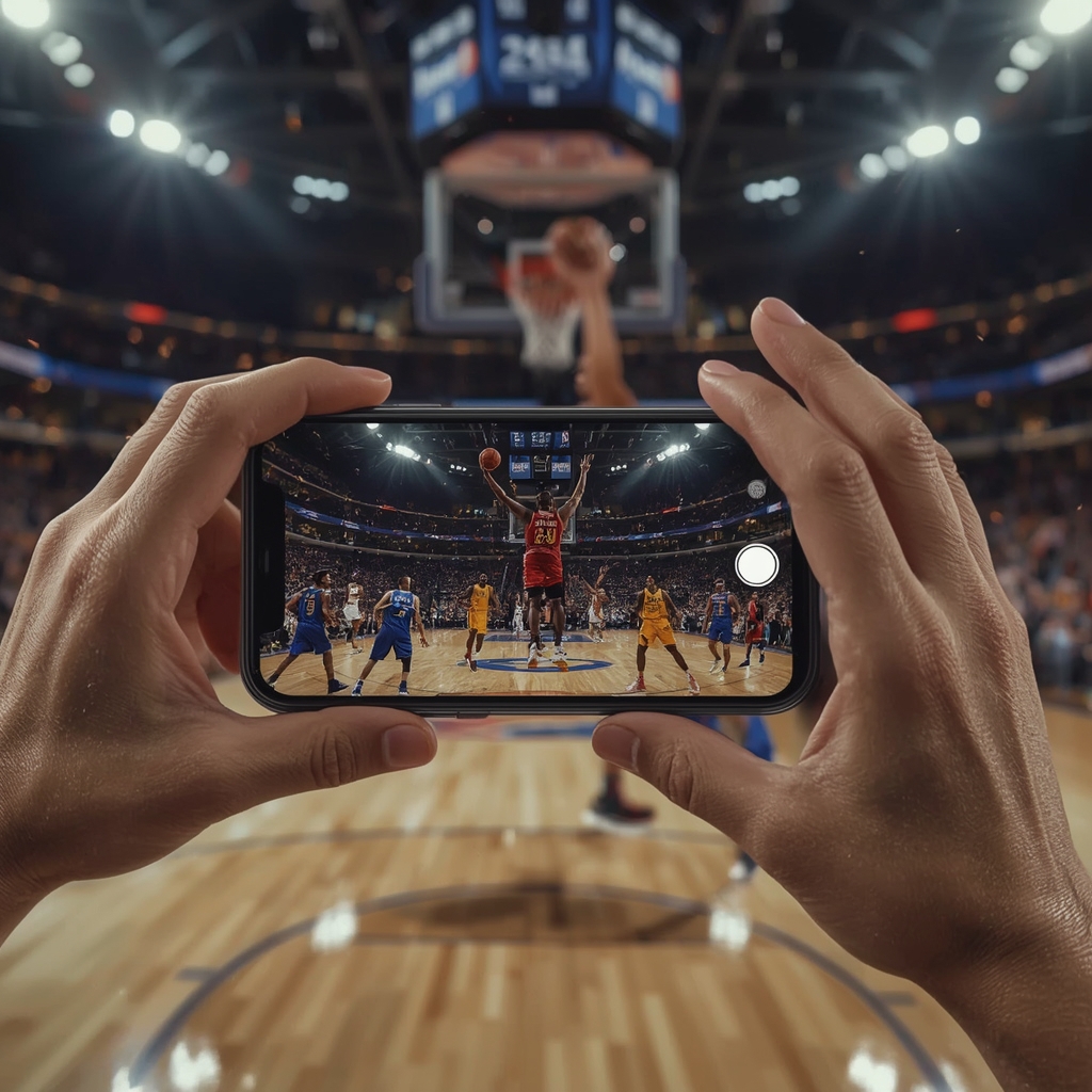 basket-ball affiché sur l'écran d'un mobile WINOUI CASINO