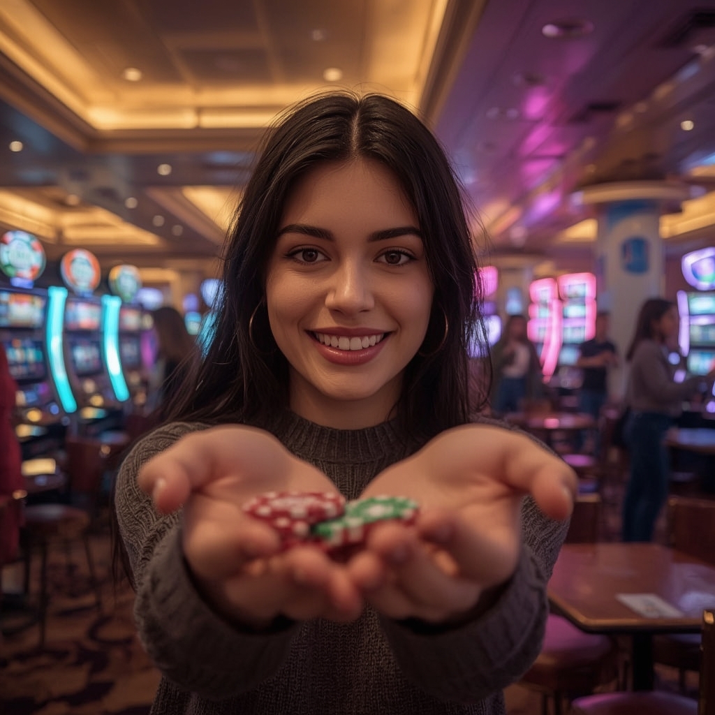 joueur tenant un bonus dans les mains au casino WINOUI CASINO